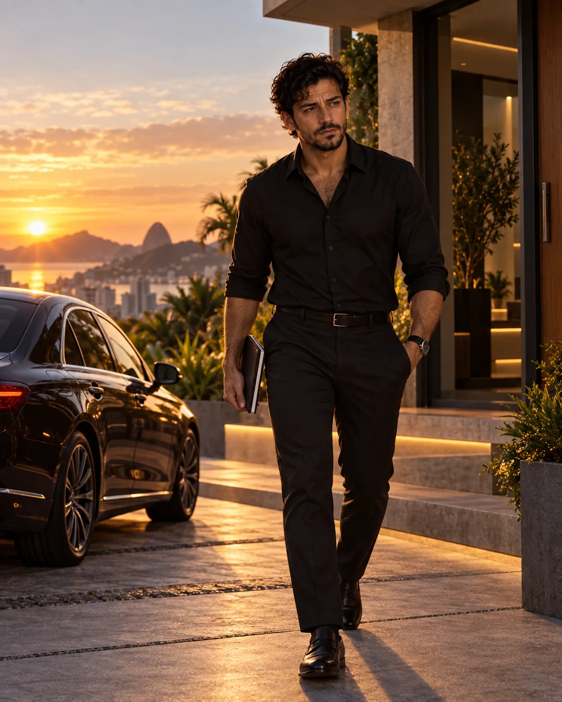 Representação aspiracional de um homem vivendo com liberdade e confiança